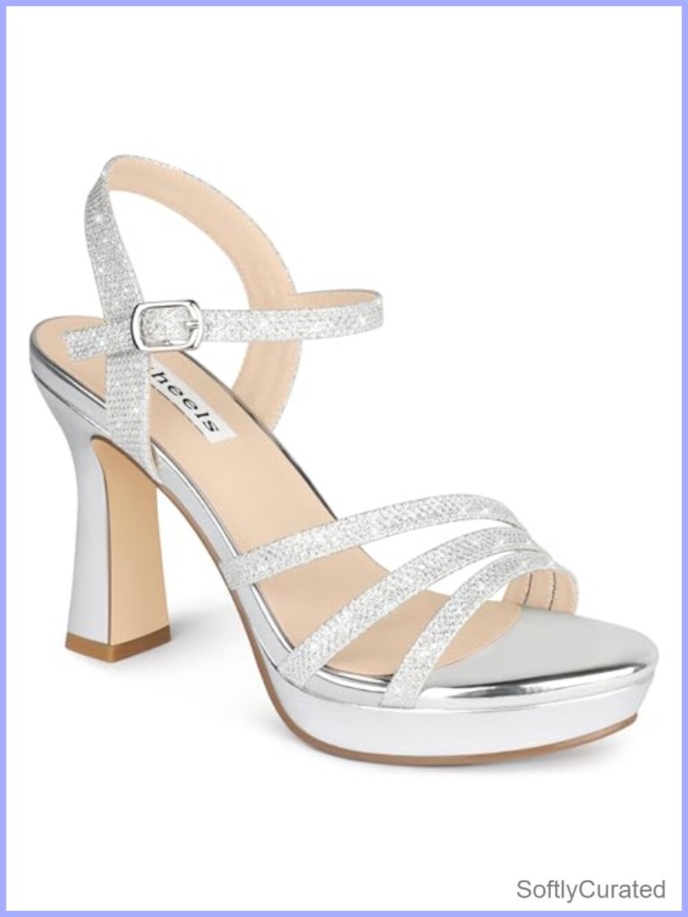 Women's Chunky Platform Heeled Sandals Faux Leather Ankle Strap
